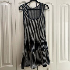 Zara navy and white vertical striped tank dress.